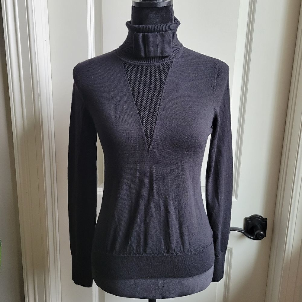 EUC VIKTOR & ROLF Bow Turtleneck Sweater Black S/M